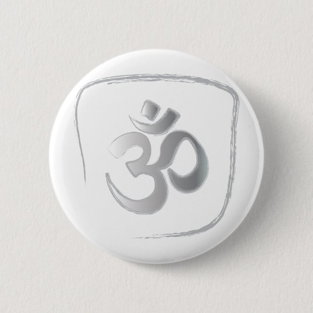 Om or Aum Mantra Meditation Pinback Button (Front)
