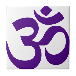 Om or Aum Symbol (Indigo color) Tile