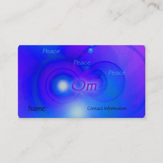 Om ~ Peace Business Card (Front)