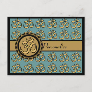 Om Postcard Personalize-Pick your background color