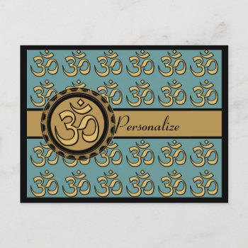 Om Postcard Personalize-pick Your Background Color by MoonArtandDesigns at Zazzle