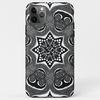 OM Psychedelic Trippy Black White Art iPhone 11 Pro Max Case