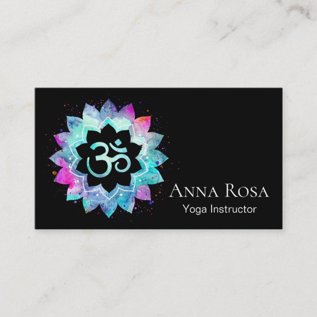 *~* Om Reiki Yoga Massage Lightworker Business Card (Front)