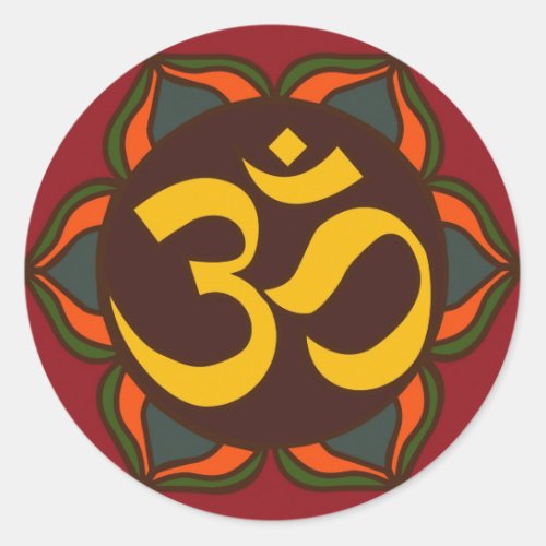 Om Retro Symbol Inner Peace Design Classic Round Sticker