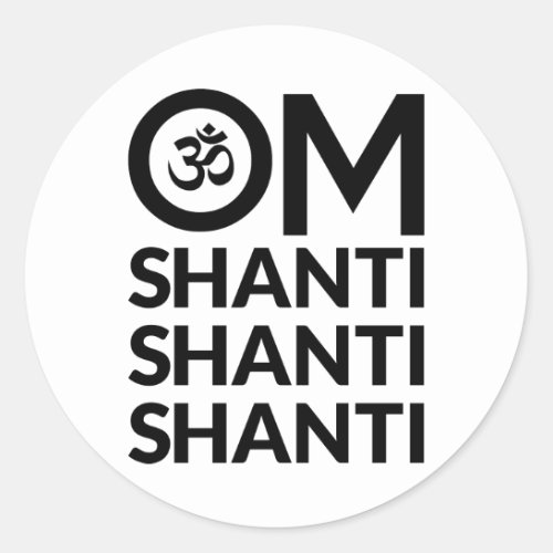 Om Shanti Classic Round Sticker