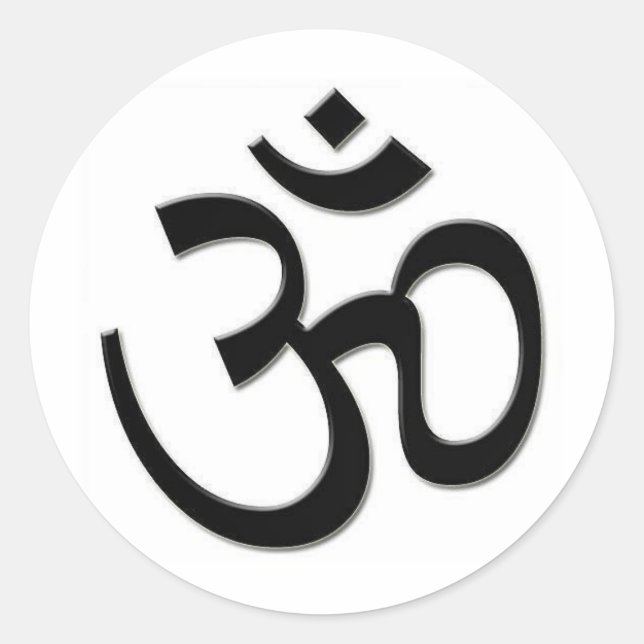 OM SHANTI CLASSIC ROUND STICKER (Front)