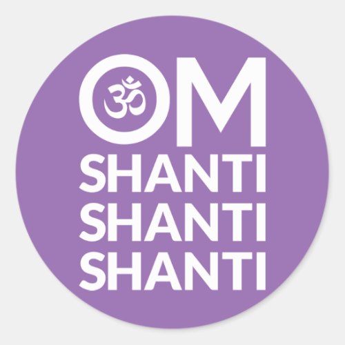 Om Shanti Classic Round Sticker