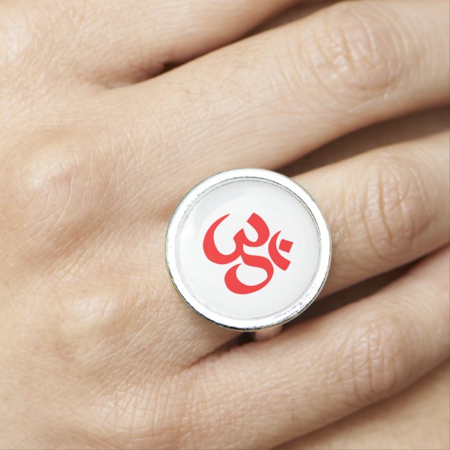 Om Shanti Om Aum Namah Shivay Omkara Pranav Symbol Ring (In Situ)