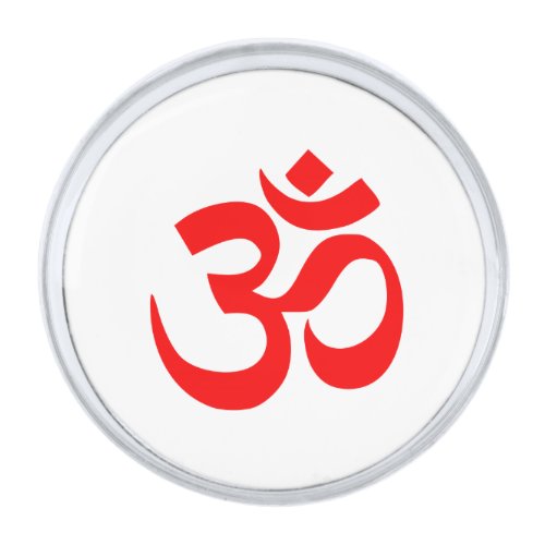 Om Shanti Om Aum Namah Shivay Omkara Pranav Symbol Silver Finish Lapel Pin