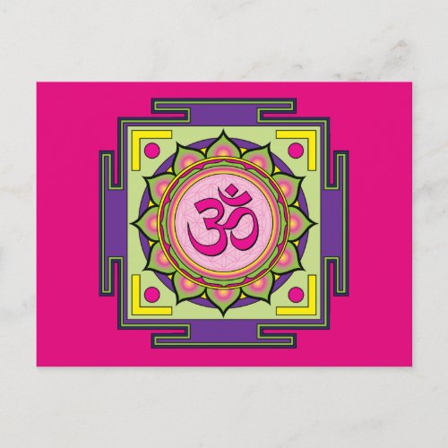 Om Shanti Om Mandala Postcard