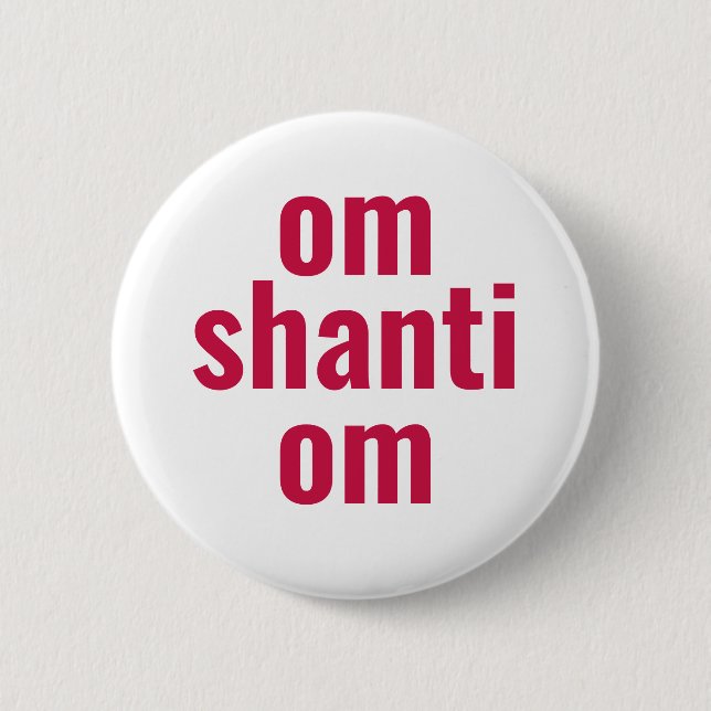 om shanti om pink peace typography button (Front)
