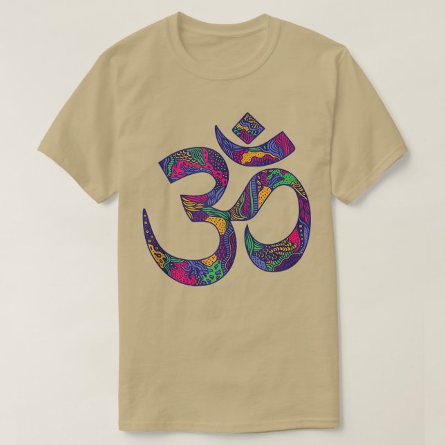 Om Shanti Peace Aum Yoga Meditation Ganapati Ganes T-Shirt (Design Front)