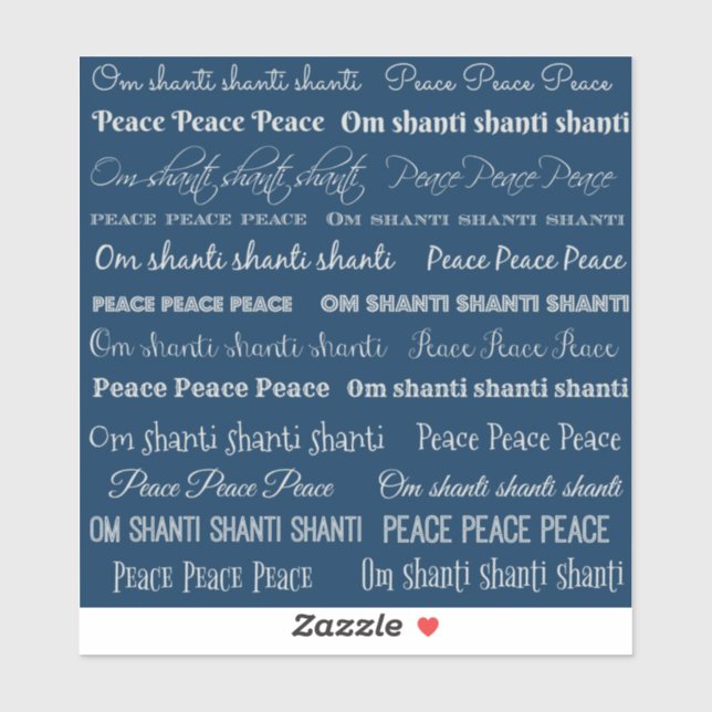 Om Shanti, Peace Sticker (Sheet)