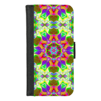 Om Shanti Purple Green Geometric Mandala iPhone 8/7 Wallet Case