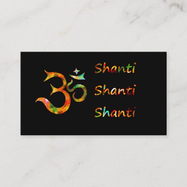 Om Shanti Shanti Shanti Business Card (Front)