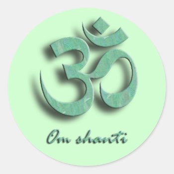 Om Shanti Symbol Sticker by debinSC at Zazzle