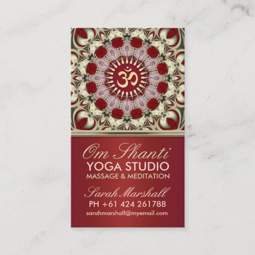 Customizable Om Shanti Yoga Studio Business Card
