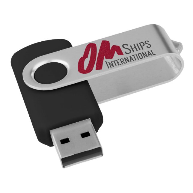 OM Ships Logo USB Flash Drive (Angled)