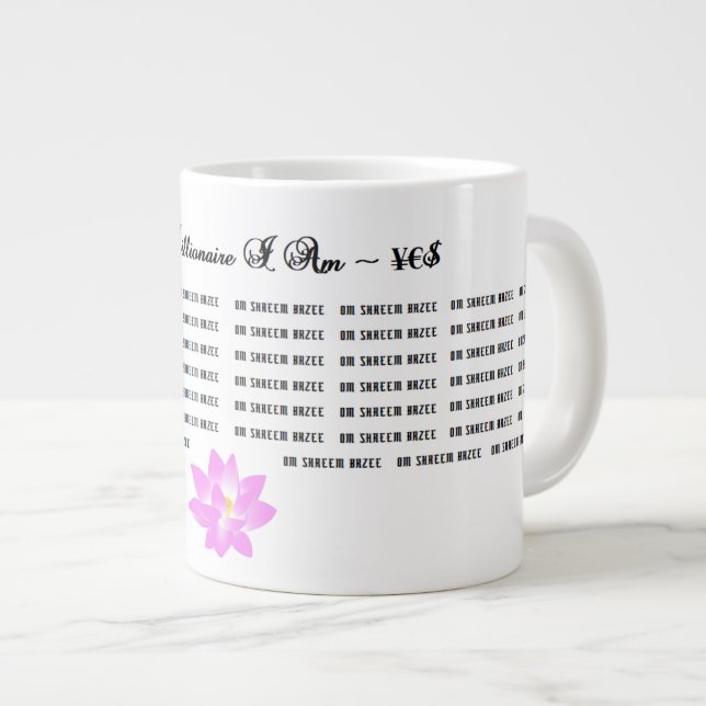 OM SHREEM BRZEE 54X ON MUG WITH LOTUS (Front Right)