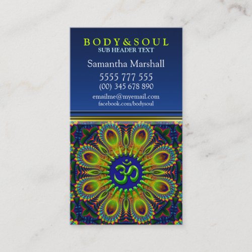 Om Sign Fractal Mandala Yoga NewAge Business Cards