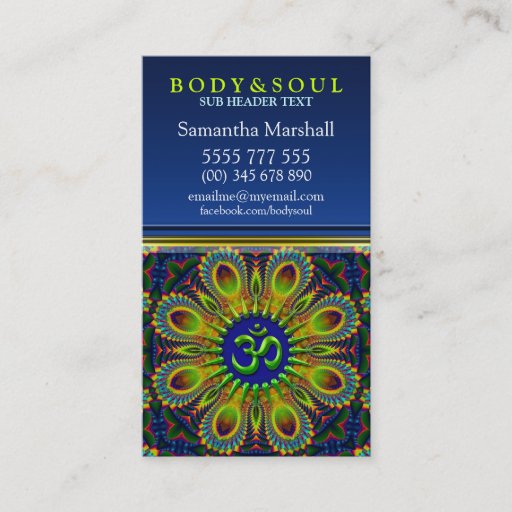 Customizable Om Sign Fractal Mandala Yoga NewAge Business Cards