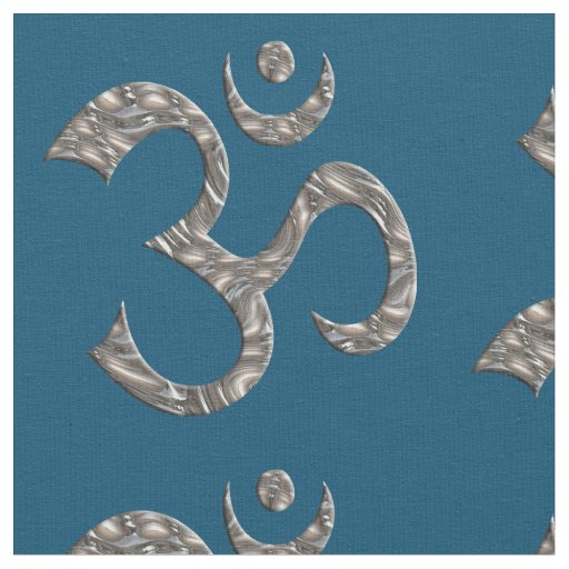 Om Sign silver + your background Fabric