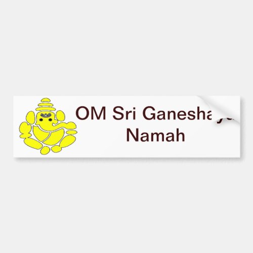 OM Sri Ganeshaya Namah Bumper Sticker for Success