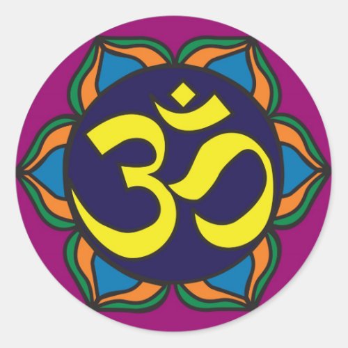 Om Stained Glass Mandala Sticker