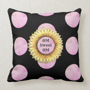 Om Sweet Om Sunflower Throw Pillow
