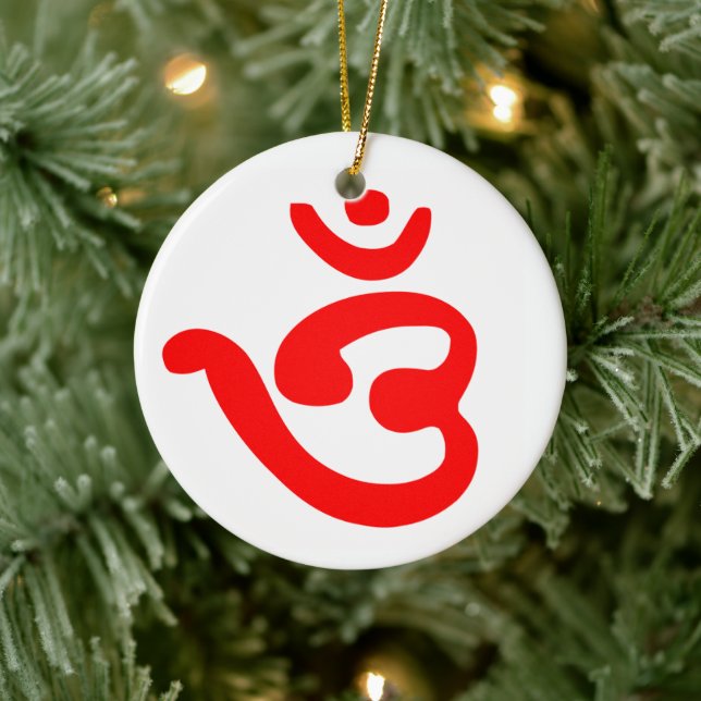 OM Symbol (Bengali) Ceramic Ornament (Tree)