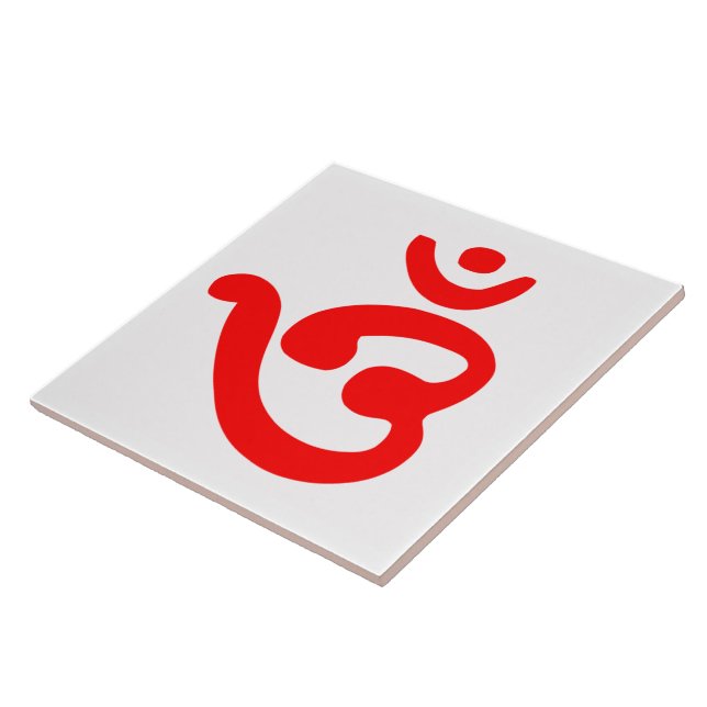 OM Symbol (Bengali) Ceramic Tile (Side)