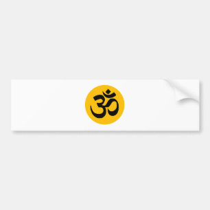 Om Symbol, black circle with gold Bumper Sticker