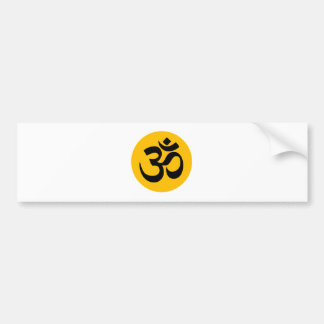 Om Symbol, black circle with gold Bumper Sticker