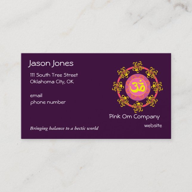 OM symbol business card (Front)