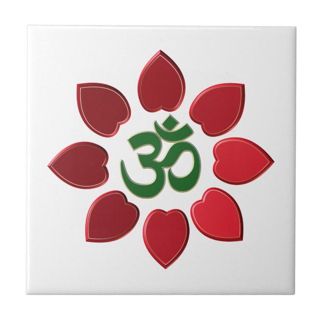 Om symbol ceramic tile (Front)