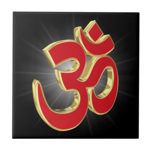 Om symbol ceramic tile