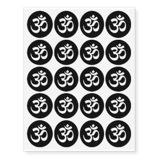 Om Symbol Circle Temporary Tattoos