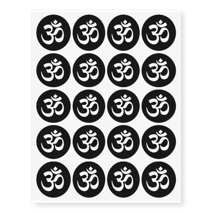 Om Symbol Circle Temporary Tattoos Zazzle Com