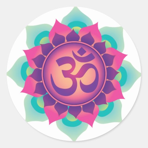 Om Symbol Classic Round Sticker