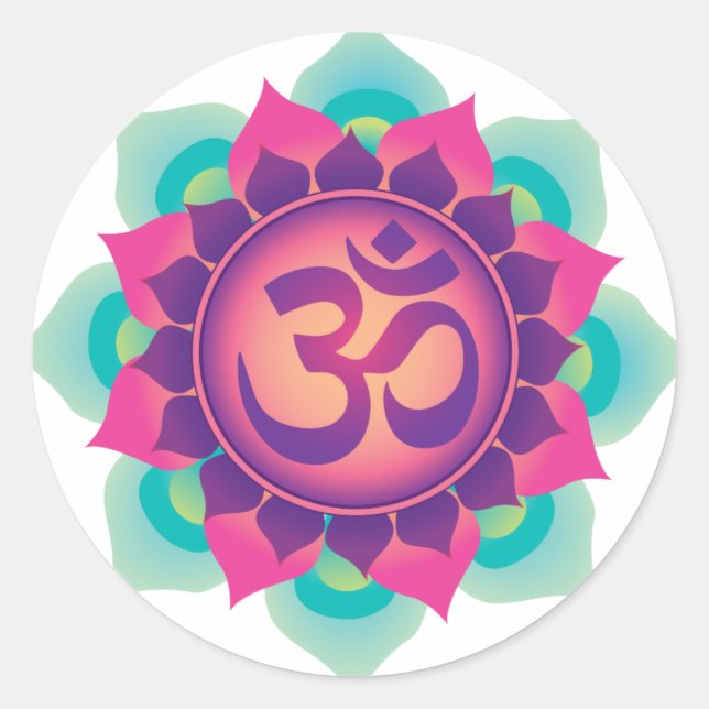 Om Symbol Classic Round Sticker (Front)