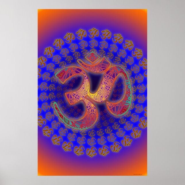 Om Symbol Colorfield Portal Mandala Poster (Front)