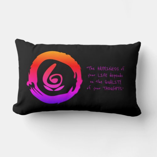 Om symbol colorful affirmation typography lumbar pillow