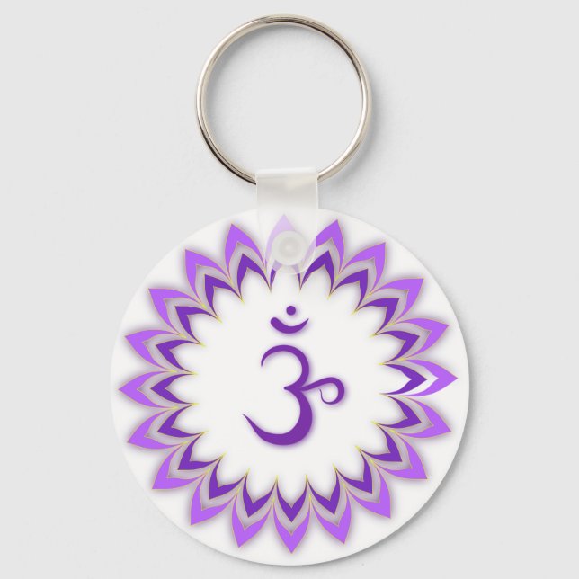 Om Symbol / Crown Chakra Keychain (Front)