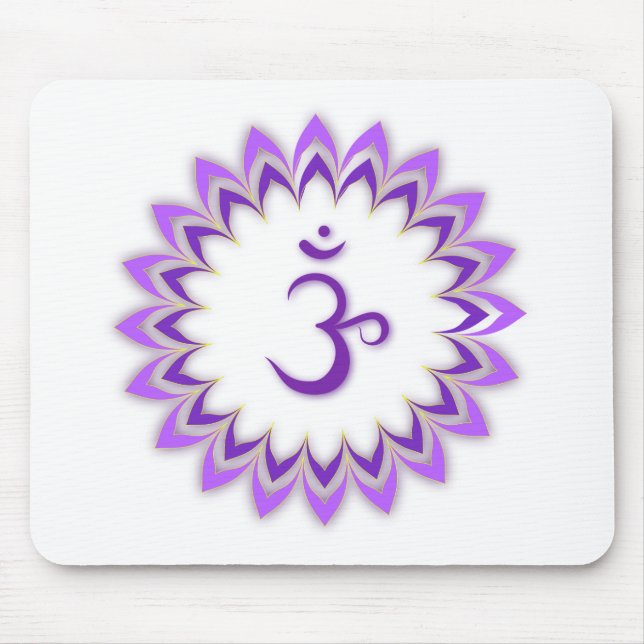 Om Symbol / Crown Chakra Mouse Pad (Front)