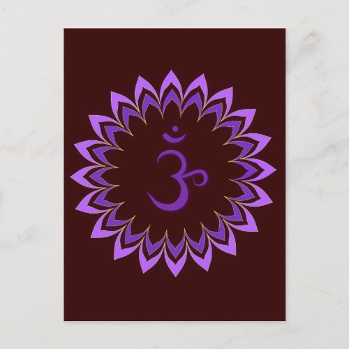 Om Symbol  Crown Chakra Postcard