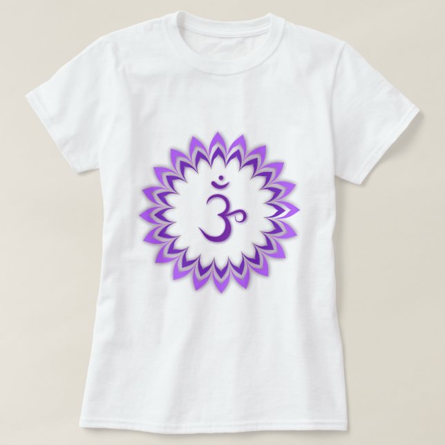 Om Symbol / Crown Chakra T-Shirt (Design Front)