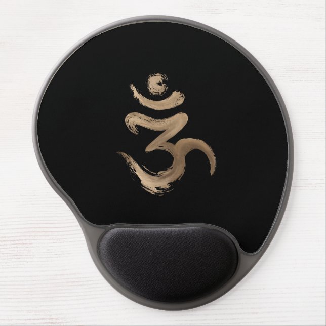 OM symbol - Golden Brushstroke Gel Mouse Pad (Front)