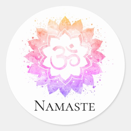  OM Symbol Lotus Flower Mandala Spiritual Classic Round Sticker