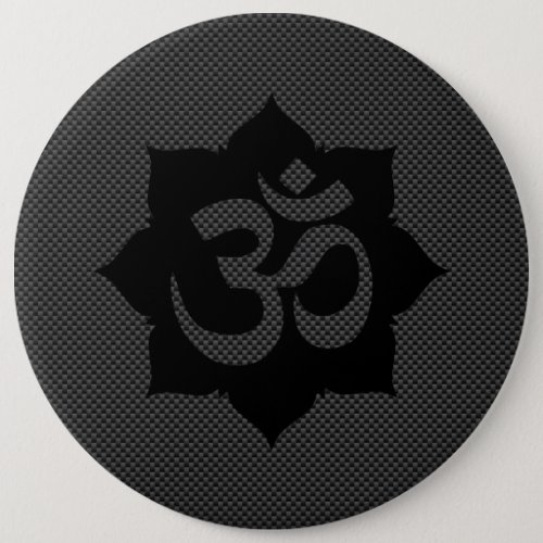 OM Symbol Lotus Spirituality Yoga Carbon Style Pinback Button
