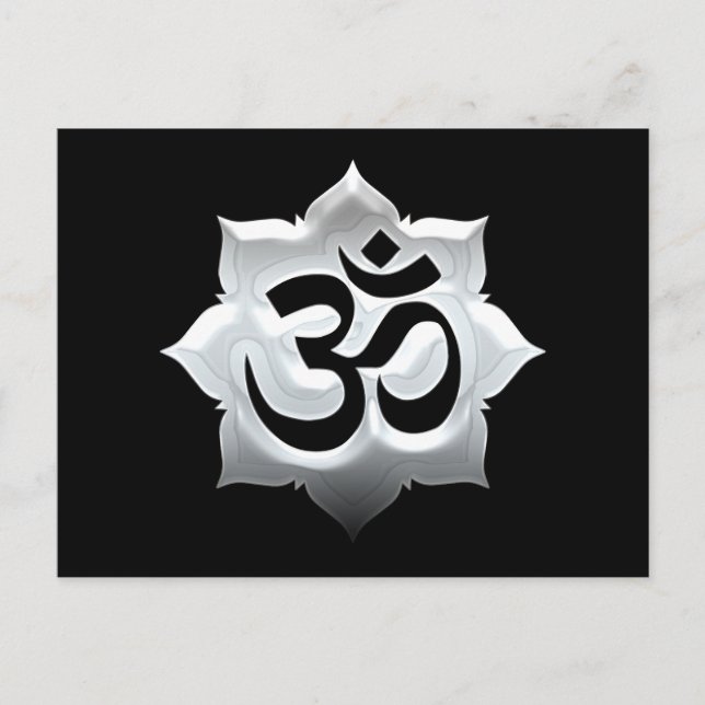 OM Symbol Lotus Spirituality Yoga Crest Postcard (Front)